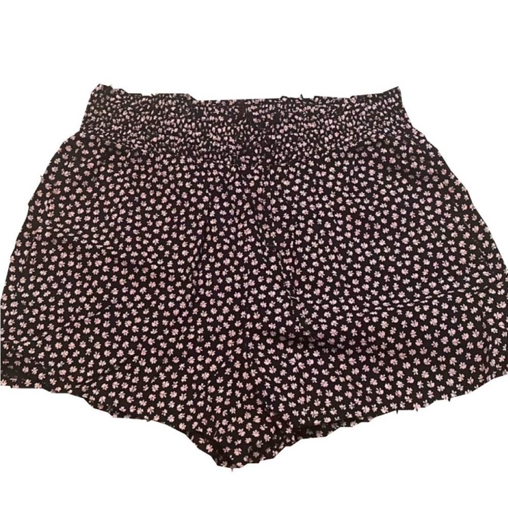 SO Black Pink Floral High Rise Soft Shorts XS